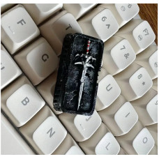 3D Resin Hand-Painted Sword Keycaps for Mechanical Keyboards - ABS Material, OEM Height, Suitable for Capslock and Blackkeys - Perfect for Gaming and Customization - Black Sword